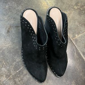 Chinese laundry black mules with studs